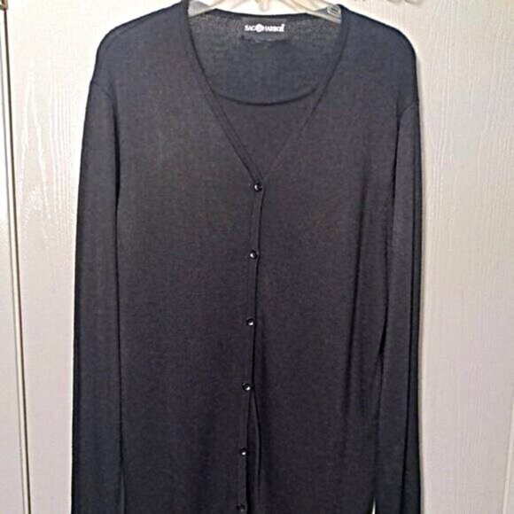 Sag Harbor Sweaters - Sag Harbor 1 piece long sweater set in Black 1X